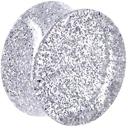 3/4" Clear Glitter Acrylic Saddle Plug