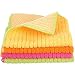Ritz 4 Pack Microfiber 12 by 12 Inch Dish Cloth with Poly Scour Side, Assorted Pink, Orange, Yellow and Green