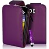 Supergets H�lle f�r Samsung Galaxy Y Imitat Ledertasche H�lle in Lila, Mini Eingabestift, Schutzfolie, Zubeh�r Set