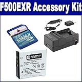 Fujifilm Finepix F500EXR Digital Camera Accessory Kit includes: KSD2GB Memo ....