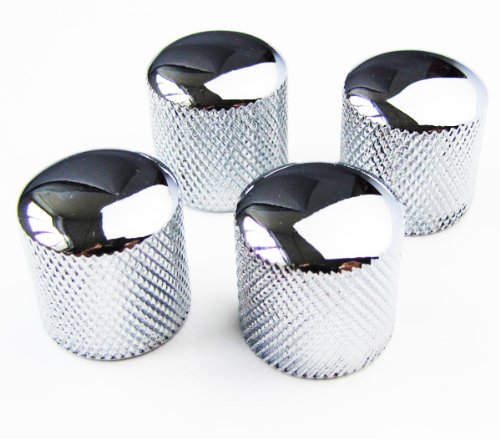 IKN Chrome Guitar Bass Knobs Dome Standard Metal Pack of 4pcs