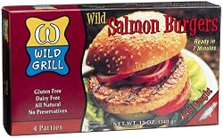 Wild Grill Wild Salmon Burgers, 4-Count Boxes (Pack of 4)