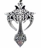 Pewter Gothic Cross Pendant Goth Necklace Vampire Jewelry
