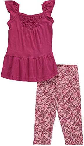 Teddyboom Little Girls' Toddler "Lace &amp; Diamonds" 2-Piece Outfit - pink, 3t