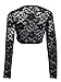 eVogues Plus Size Long Sleeve Lace Cropped Bolero Shrug