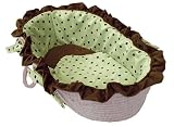 Hoohobbers Moses Basket, Dots Green