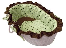Hoohobbers Moses Basket, Dots Green
