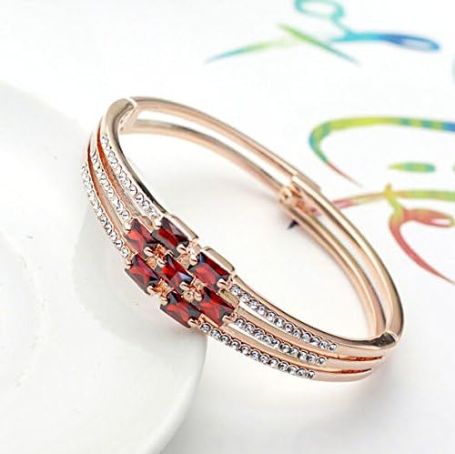Etrys Multi Color Synthetic Gemstones Couple Cross Bangles Bracelets with Precious Stones