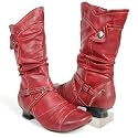 SUN & SHADOW Damen Design Winter Stiefel, rot antic