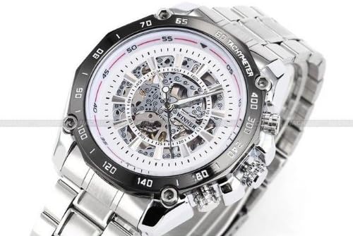2014 New Arrival Winner Luxury Stainless Steel Automatic Mechanical Self Wind Skeleton for Men Dress Watch