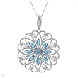 Necklace With 1.90ctw Precious Stones - Genuine Clean Diamonds and Topazes Made of White Gold Length 18in