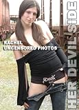 Rachel Shows her Devil Side in Train Yard (Striptease Photos) (Naked & Stripping Nude Photo Book)