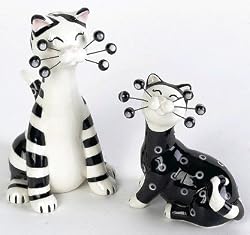 Amy Lacombe Whimsiclay Cat Sal & Pippa Salt & Pepper Shakers