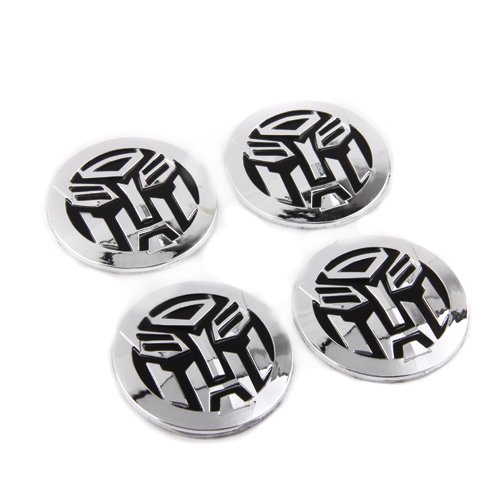 Autobot 3D Chrome Wheel Center Cap Emblem Set (4 pcs) 55mm/2.2