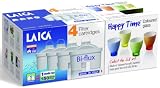 from LAICA LAICA - Bi-flux 4 Pack UNIVERSAL CARTRIDGES (MADE IN ITALY) PLUS 1 ORANGE GLASS, 5 COLOURS AVAILABLE. (SEE GIFT SET LISTING WITH 2 GLASSES) - CARTRIDGES FIT* MOST BRITA MAXTRA JUGS - FREE POSTAGE (Model LAICAJ945O)