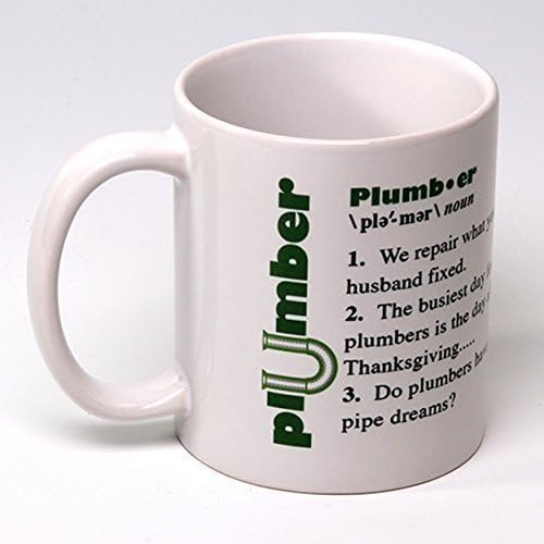 11 oz. Personalized Whimsical Ceramic Plumber Coffee/Tea Mug ~can be customized