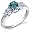 Enchanting 0.50 Carats London Blue Topaz Ring in Sterling Silver Rhodium Finish Size 5