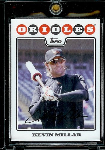 2008 Topps Baseball Cards # 68 Kevin Millar - Baltimore Orioles - MLB Baseball Trading Card in a Protective Screw Down Display Case