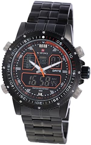 NIUBILITY Ori-1260 Stainless Steel Band WR 30M Analog-Digital Wrist Watch Orange