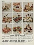 7 Course Meal - 1600 Miles Long .... 1960 Air France Jet Service ad, A0987
