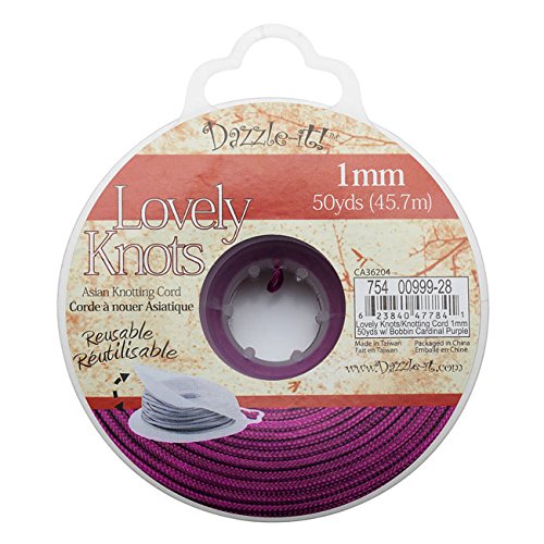 Lovely Knots - Asian Knotting Cord 1mm Thick - Cardinal Purple (50 Yard Bobbin)