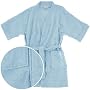 Light Blue Cotton Terry Short Bath Robe for Women