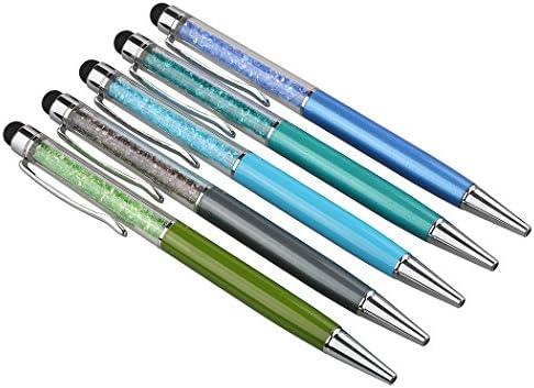 FOLINPROS 5 Pcs - Crystal Touch Screen Stylus Multifunctional Pen Compatible With iphone / ipad / iPod Touch / Samsung Galaxy Tablet / Android Tablets (G)