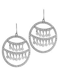 14 Karat White Gold Circles Chandelier Earrings