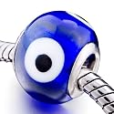 Pugster Mother's Day Jewelry Evil Eye Blue Murano Glass Bead Pandora Chamilia Biagi Beads Charms Compatible