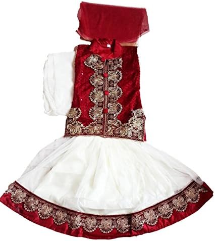 Has Global Little Girls' Ghagra Choli Lehenga 20 Maroon