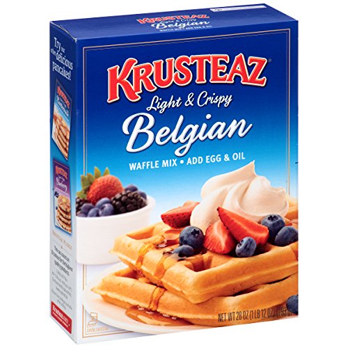 Krusteaz Light & Crispy Belgian Waffle Mix, 28Ounce Boxes (Pack of 4)
