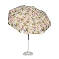 Outdoor Patio Green/Off-White Round Crank Patio Umbrella - 7.5'