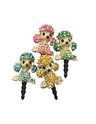 Home Improvement: 4 Pieces Universal 3.5 mm Puppy Rhinestones Crystal Puppy Anti Dust Earphone Jack Plug Stopper Light Weight Hollow Design Puppy Dust Plug Headphone Plug for Iphone 4 4s 5,ipod,ipad 4/3/2, Htc, Samsung Samsung Galaxy Etc - Backgarden