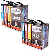 Office World 8 Pieces Pack Inkjet Ink Cartridges for HP 934XL 935XL Work With HP Officejet Pro 6230, 6830, 6815, 6812, 6835 All-in-One printer(2 Black, 2 Cyan, 2 Magenta, 2 Yellow)