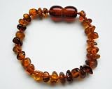 "AmberPure" Baltic Amber Teething Bracelet - Random Shape Cognac Colour - A Natural Pain Relief Solution for Your Baby