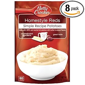 Betty Crocker Homestyle Reds, 100% Real Mashed Potatoes, 3.3-Ounce Packages (Pack of 8)