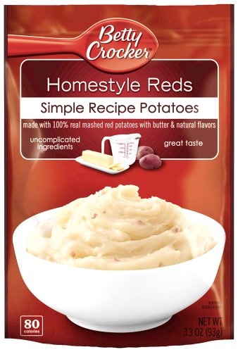 Betty Crocker Homestyle Reds, 100% Real Mashed Potatoes, 3.3-Ounce Packages (Pack of 8)