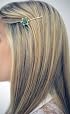 Emerald Flower Hair Pins 2 pc Set