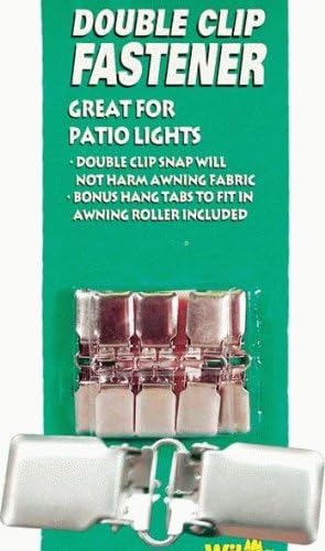 Double Clip Fasteners for Hanging Patio String Lights, Pack of 4