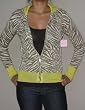 KnitWit 100% Cashmere Olive Zebra Zip Hoodie
