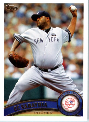 2011 Topps Baseball Card #102 CC Sabathia - New York Yankees - MLB Trading Card In A Protective Screwdown Case