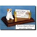 Bulldog (Brindle and White) Business Card Holder