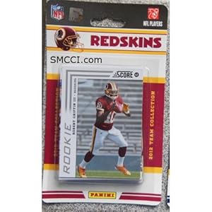 2012 Score Washington Redskins Factory Sealed 12 Card Team Set. Players Include Robert Griffin III Rookie Card, Roy Helu Jr, Deangelo Hall, Santana Moss, London Fletcher, Fred Davis, Rex Grossman, Ryan Kerrigan, Tom Hightower, Pierre Garcon, Kirk Cousins and Alfred Morris.