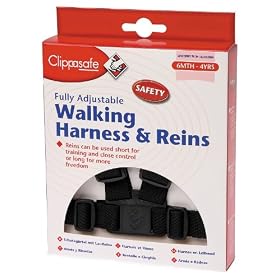 Clippasafe Walking Harness and Reins (Black)
