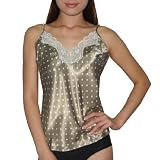 Womens Lingerie Amazing Charm Sexy Unpadded Wireless Chemise Intimate Apparel - Brown White