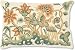 Eastern/Asian/Oriental Fantasy Garden of Magical Flowers Embroidered on White Accent Pillow Free Shipping!
