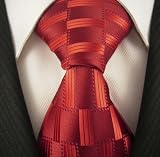 Neckties by Scott Allan, 100% Silk Necktie, Red Geometric Silk Tie