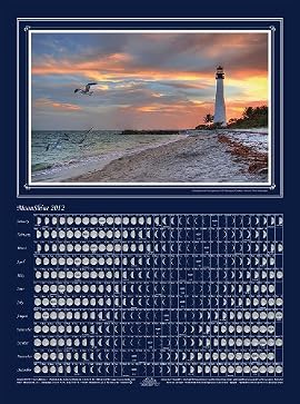 MoonShine Seascape Edition 2012, Moon Calendar with Daily Lunar Phases