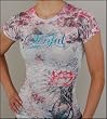 Sinful Clothing - Women's Panther Burnout Baby Tee in White
