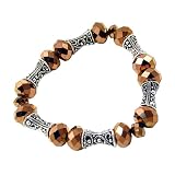 Faceted Bronze Crystal Casting Stretch Bracelet Fashion Jewelry